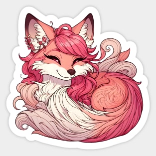 Foxy hairstylist Sticker